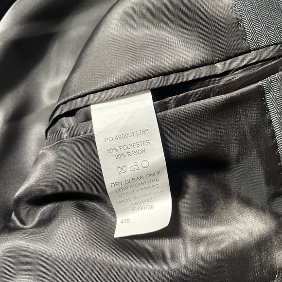 Calvin Klein Gray 2 piece Suit set 40S mens dress pants size 36x30 - Picture 11 of 12